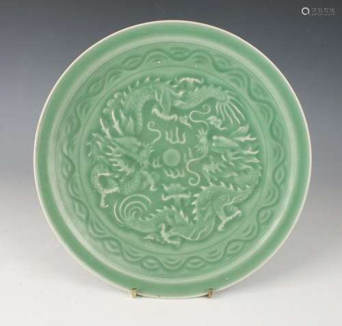 CELADON DRAGON PLATE