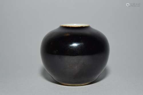 Qing Chinese Black Brown Glaze Water Holder