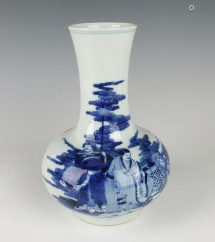 BLUE & WHITE BOTTLE VASE