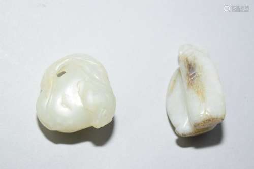 Two Qing Chinese Jade Carved Amulets