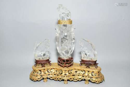 Group of 18th C. Chinese Rock Crystal Carvings