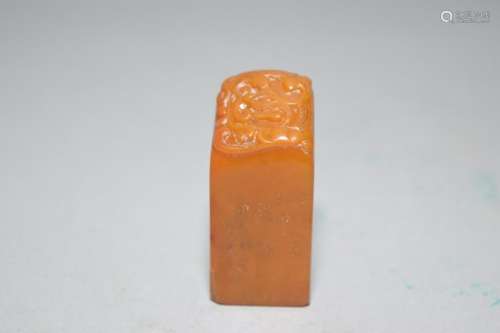 Early 20th C. Chinese Tian Huang Stone Carved Seal