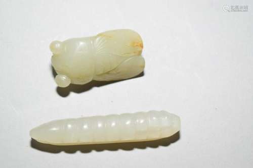 Two Qing Chinese Jade Carved Amulets