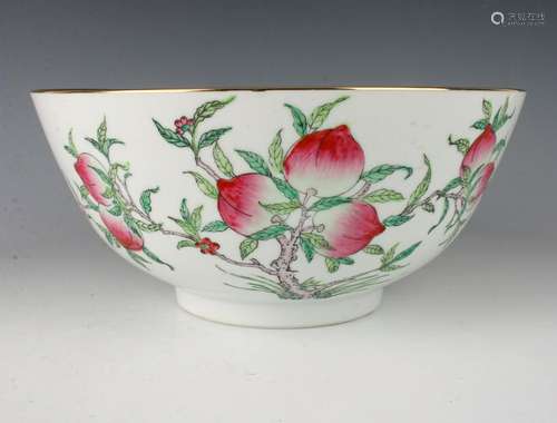 LARGE PORCELAIN PEACH BOWL