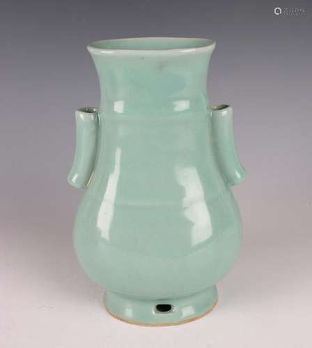 RIDGED CELADON VASE