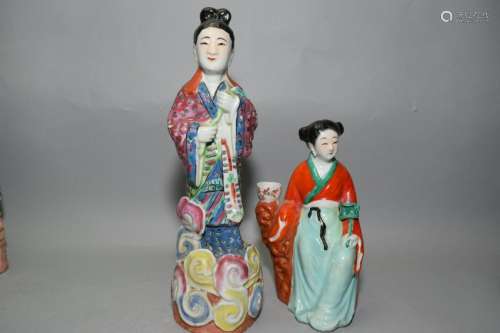 Two Republic Chinese Famille Rose Maidens