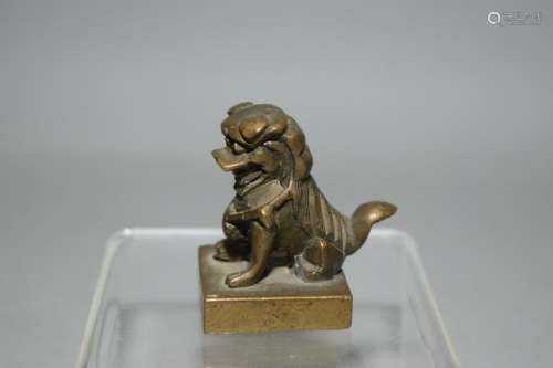 15-19th C. Chinese Bronze Lion Seal