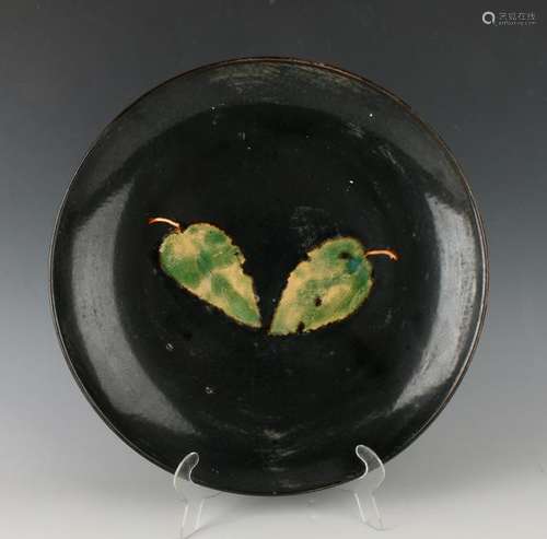 BLACK JIZHOU STYLE LEAF BOWL