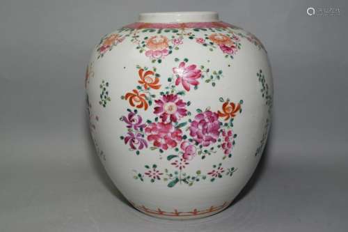 Qing Chinese Export Famille Rose Jar