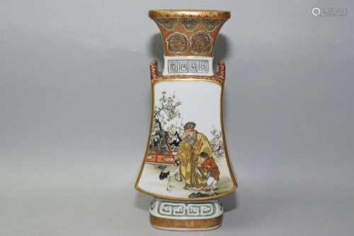 19th C. Japanese Figures Vase