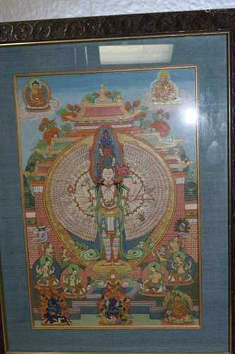 Qing Chinese Tibetan Hand Painted Thangka