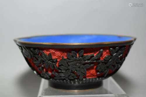 Chinese Two-Tone Cinnabar Carved Bowl