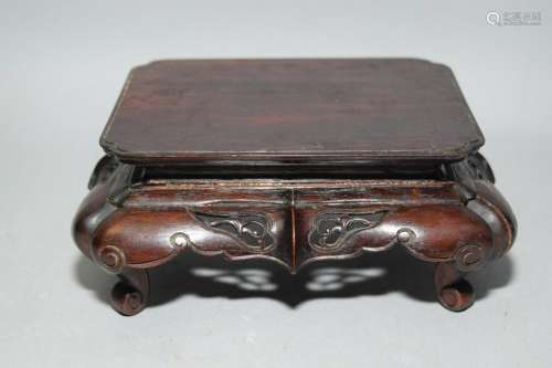 19-20th C. Chinese Hongmu Carved Stand