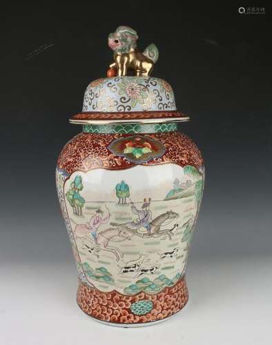 LARGE LIDDED GINGER JAR