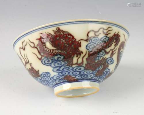 RED & BLUE DRAGON BOWL