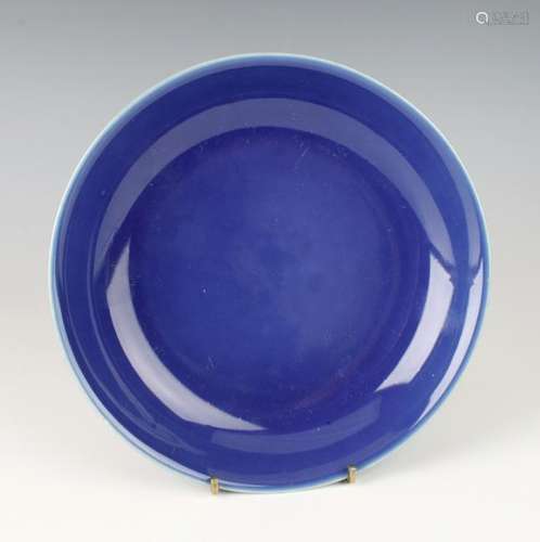 CHINESE PORCELAIN LOW BLUE BOWL