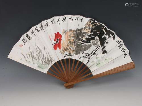 CHINESE PAPER ROOSTER FAN