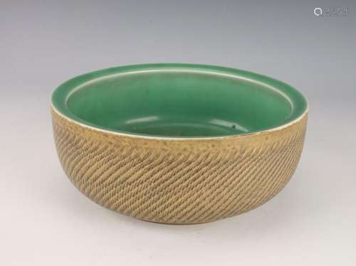 JAPANESE BASKET WEAVE DECORATED BOWL