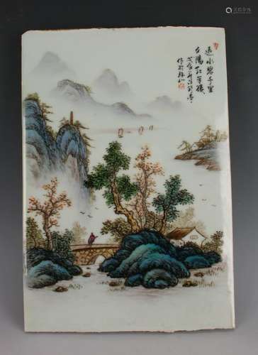 CHINESE PORCELAIN LANDSCAPE PLAQUE