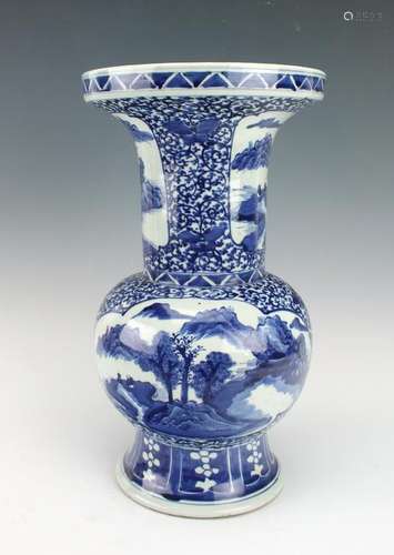 BLUE AND WHITE GU VASE