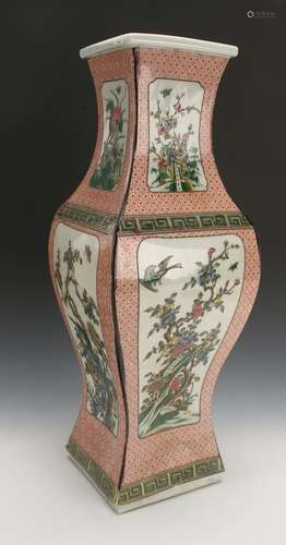 CHINESE PORCELAIN RECTANGULAR VASE