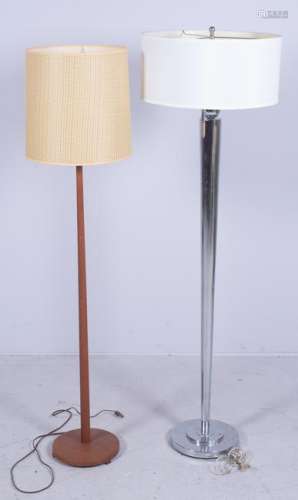 Swedish teak Modern floor lamp, chrome floor lamp