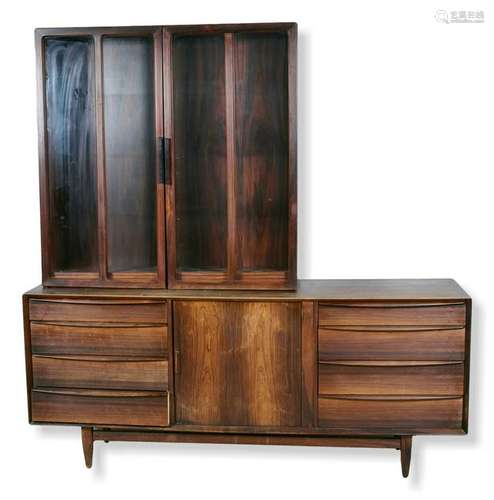 Kofod Larsen Rosewood 2-pc china cabinet