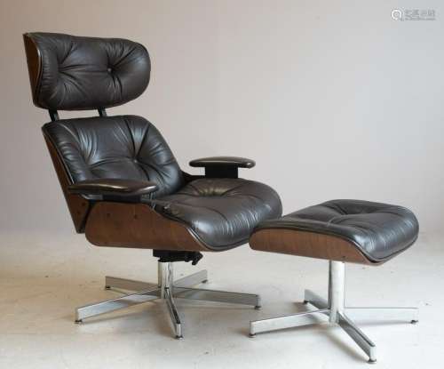 Selig Modern Design leather chair & ottoman