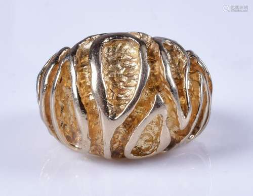 14K YG freeform cast ring, size 5, 11.6 dwt