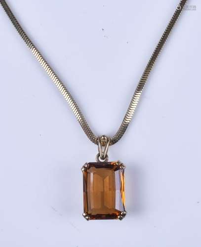 14K YG amethyst pendant on 14K YG 14