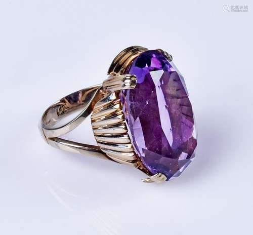 14K YG amethyst ring