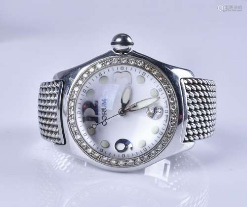 Men's Corum Bubble Watch with Diamond Bezel