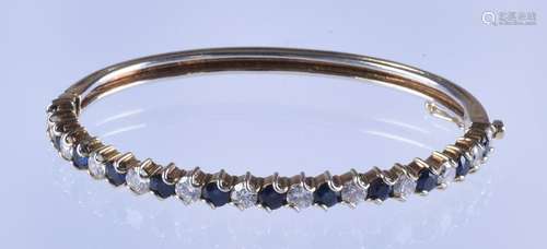 14K Gold Diamond and Blue Topaz Bracelet