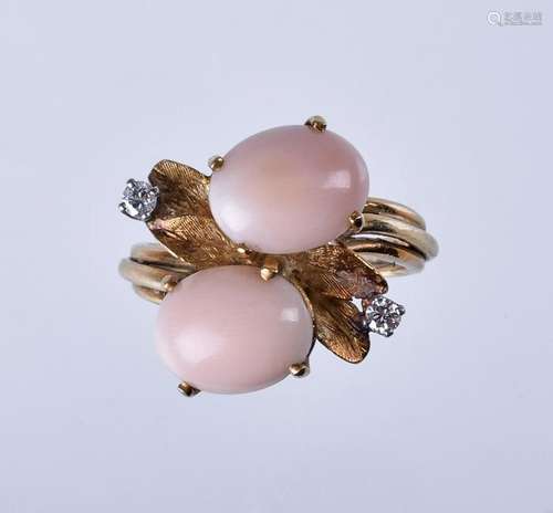 14K YG JE Caldwell onion skin coral ring