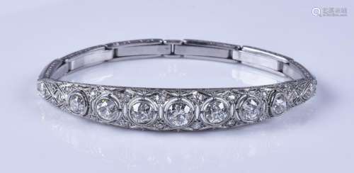 Edwardian platinum & diamond belly bracelet