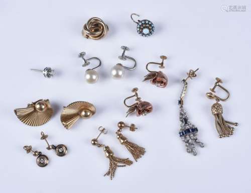 (5) pr 14K YG earrings, Tiffany, more