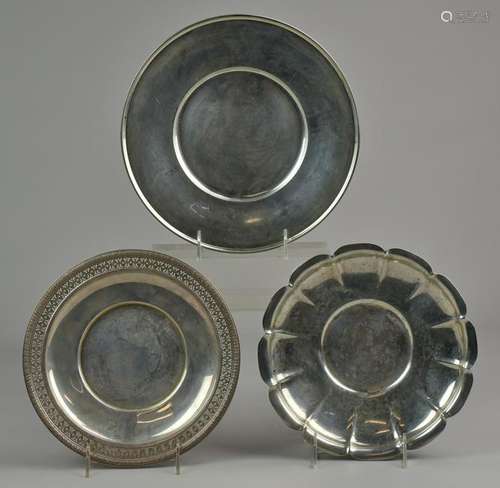 (3) sterling silver round underplates