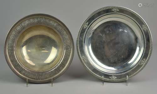 (2) round sterling silver bowls, Dominick & Haff