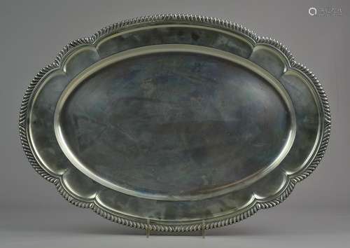 Oval sterling silver tray, Gorham