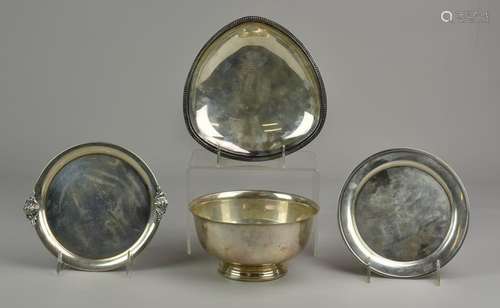 7 sterling silver trays, bowls