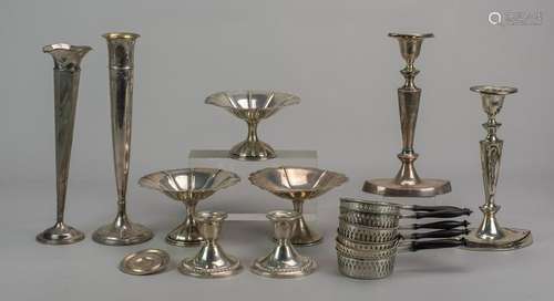 12 pc weighted/handled sterling table items