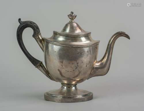 American coin silver teapot, S Richards, Phila