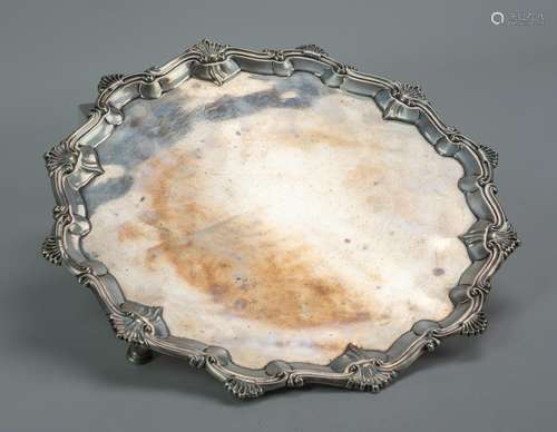 George III sterling silver salver, London, c 1768