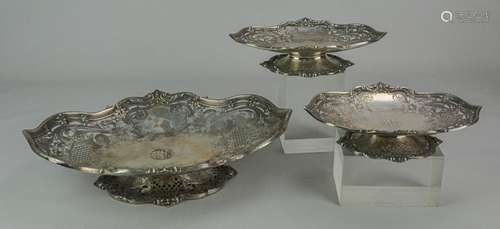 (3) pc sterling silver dessert compote set