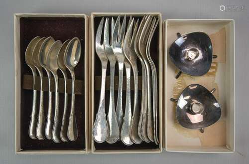 (10+6) 830 Danish silver dessert forks & spoons