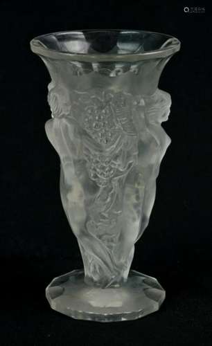 R Lalique Figural Nude Vase