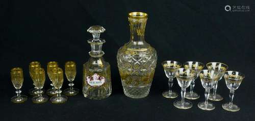 (14) Pcs Gold Decorated Glassware