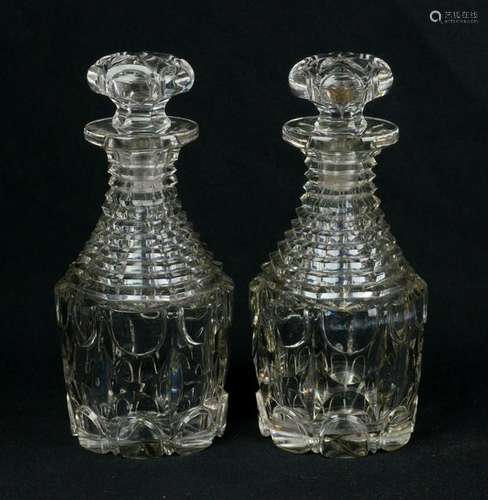 Pr ABCG Cut Glass Decanters