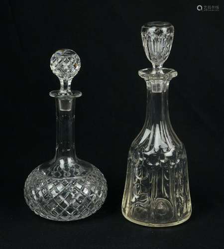 (2) ABCG Cut Glass Decanters