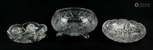 (3)ABCG  Cut Glass Bowls